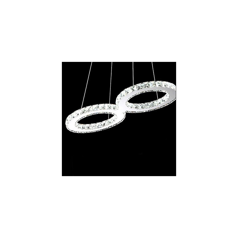 Lampada a sospensione moderna in metallo cromato e cristallo con LED integrato 20 W