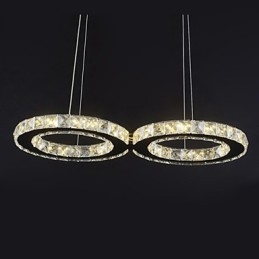 Lampada a sospensione moderna in metallo cromato e cristallo con LED integrato 20 W