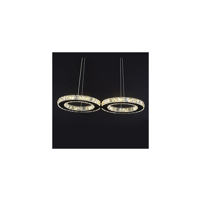 Lampada a sospensione moderna in metallo cromato e cristallo con LED integrato 20 W