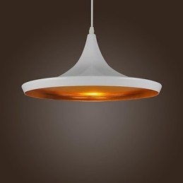 Lampada a sospensione in metallo bianco stile country retrò moderno verniciato