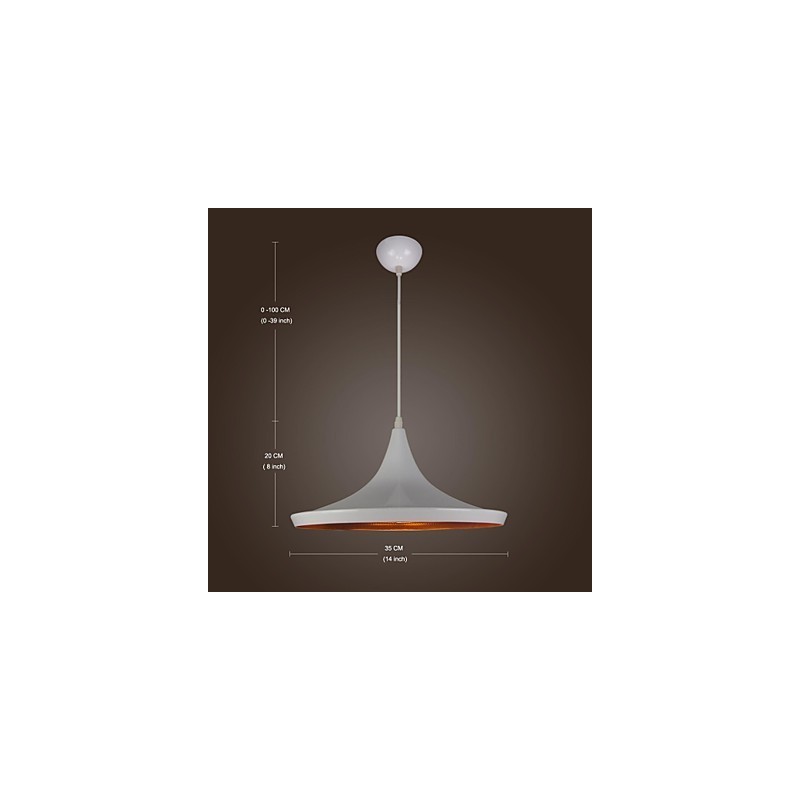 Lampada a sospensione in metallo bianco stile country retrò moderno verniciato
