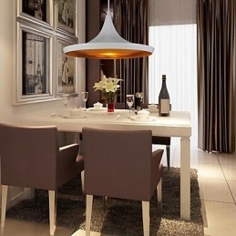 Lampada a sospensione in metallo bianco stile country retrò moderno verniciato