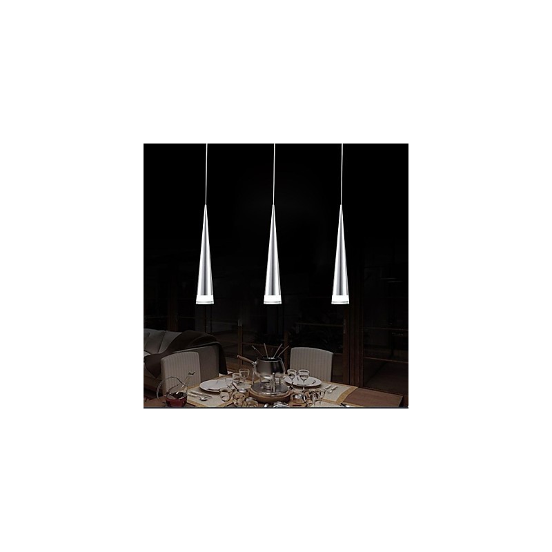 Lampada a sospensione LED in metallo cromato, design moderno, 32,5 cm