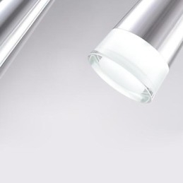 Lampada a sospensione LED in metallo cromato, design moderno, 32,5 cm