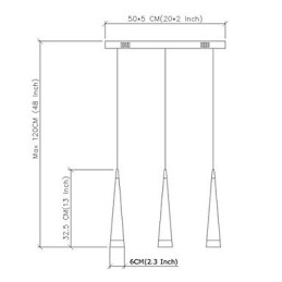 Lampada a sospensione LED in metallo cromato, design moderno, 32,5 cm