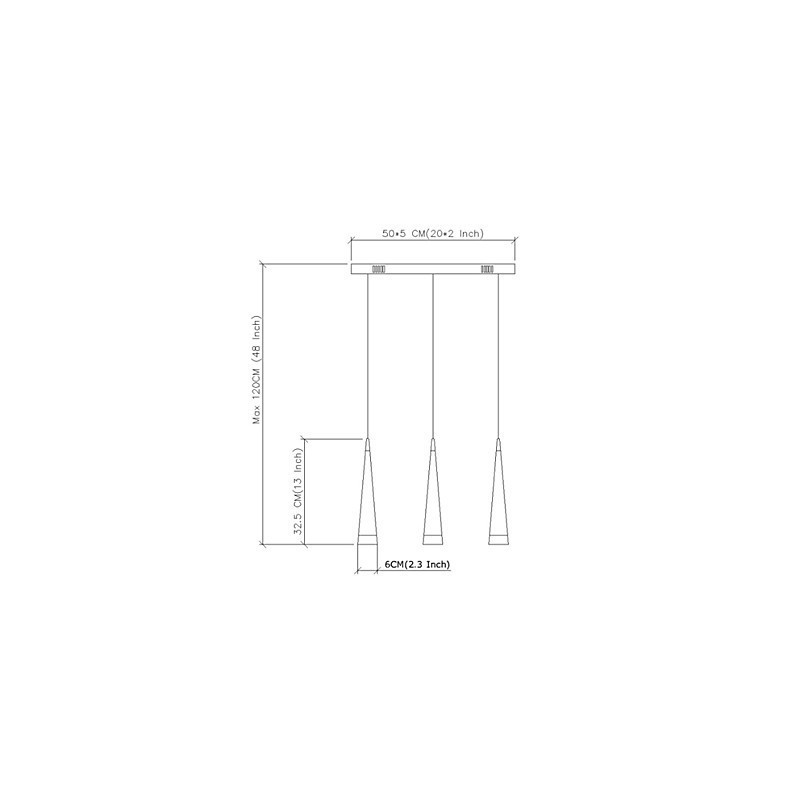 Lampada a sospensione LED in metallo cromato, design moderno, 32,5 cm