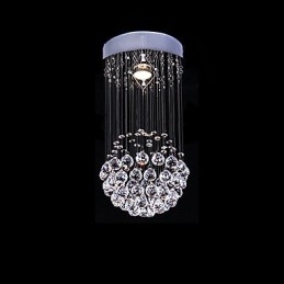 Lampadario moderno in metallo e cristallo trasparente a filo, 1 lampadina GU10