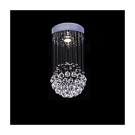 Lampadario moderno in metallo e cristallo trasparente a filo, 1 lampadina GU10