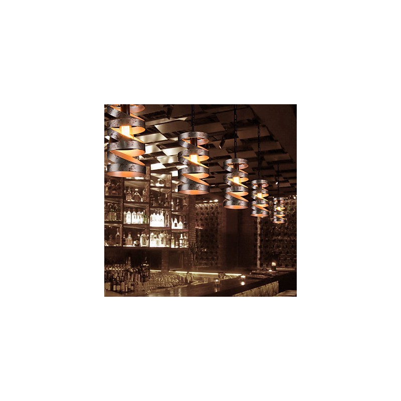 Lampada a sospensione 1 luce vintage minimalista in ferro dipinto
