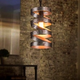 Lampada a sospensione 1 luce vintage minimalista in ferro dipinto