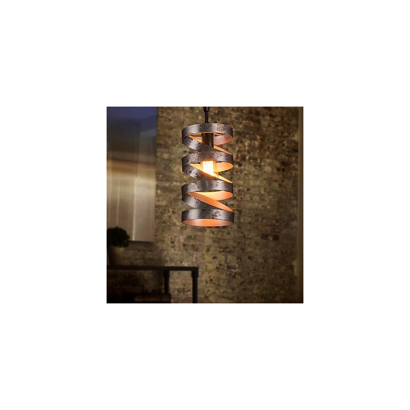 Lampada a sospensione 1 luce vintage minimalista in ferro dipinto