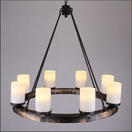 Lampadario a sospensione in legno stile vintage country marrone