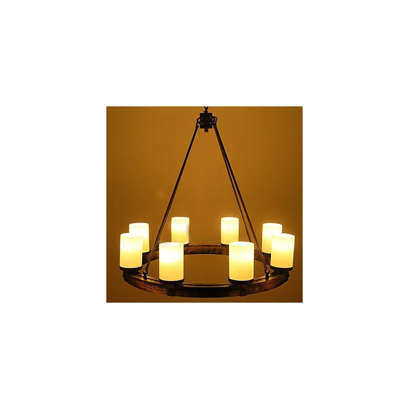 Lampadario a sospensione in legno stile vintage country marrone