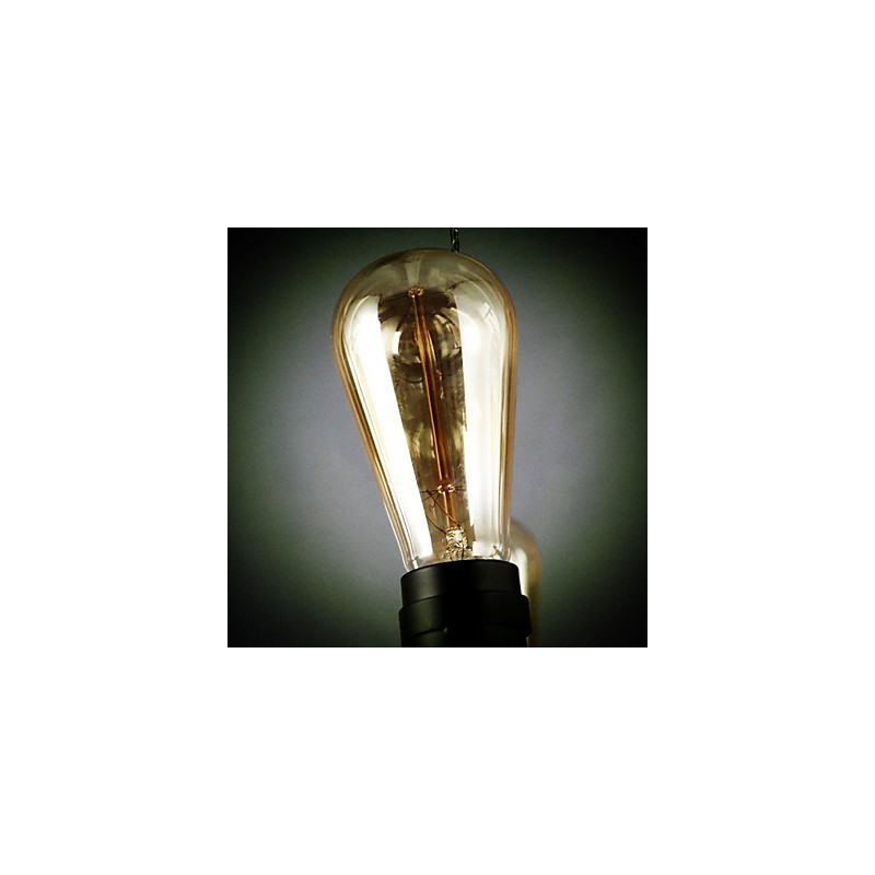 Lampada a sospensione country in metallo dipinto nero con paralume multicolore e giallo