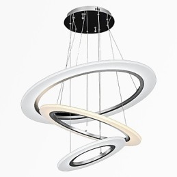 Lampadario a sospensione LED in acrilico argento con 3 livelli regolabili