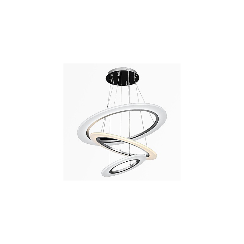 Lampadario a sospensione LED in acrilico argento con 3 livelli regolabili