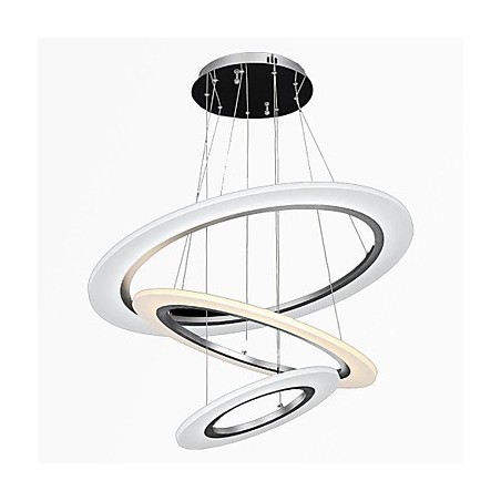 Lampadario a sospensione LED in acrilico argento con 3 livelli regolabili