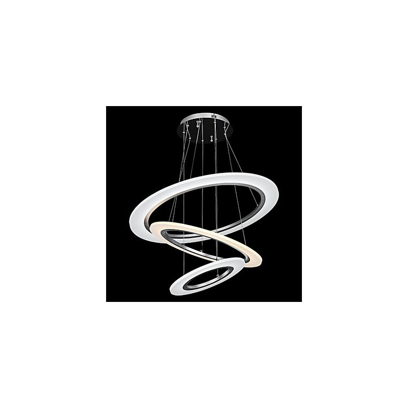 Lampadario a sospensione LED in acrilico argento con 3 livelli regolabili