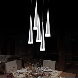 Lampada a sospensione LED in metallo cromato