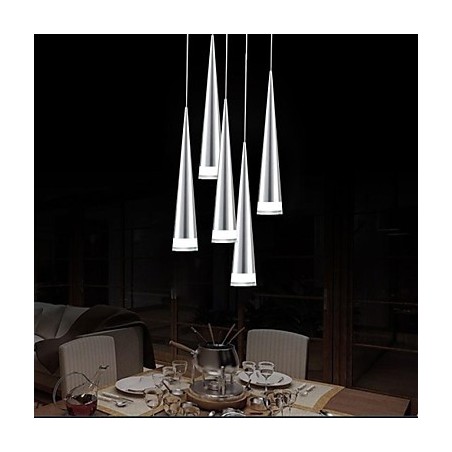 Lampada a sospensione LED in metallo cromato