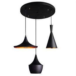 Lampada a sospensione moderna nera in metallo