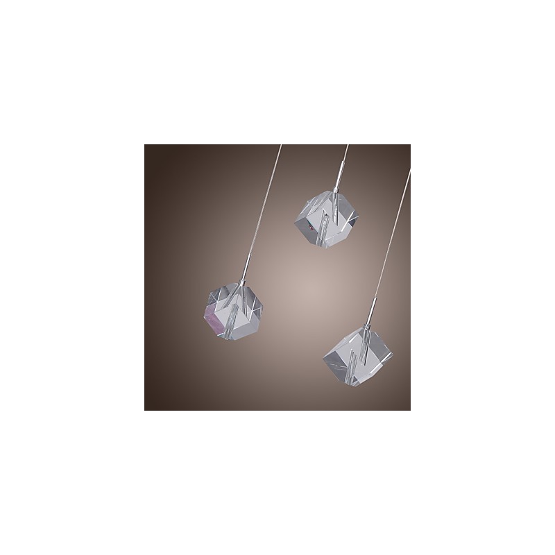 Lampada a sospensione a isola moderna in cristallo cromato, 6 luci G4, 65 cm