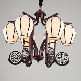 Lampadario rustico Lodge vintage mini in metallo elettroplaccato