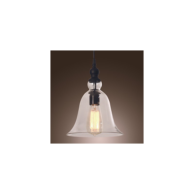 Lampada a sospensione vintage classica mini ciotola elettrolitica, paralume in vetro trasparente