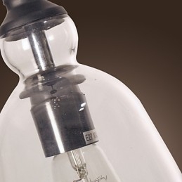 Lampada a sospensione vintage classica mini ciotola elettrolitica, paralume in vetro trasparente
