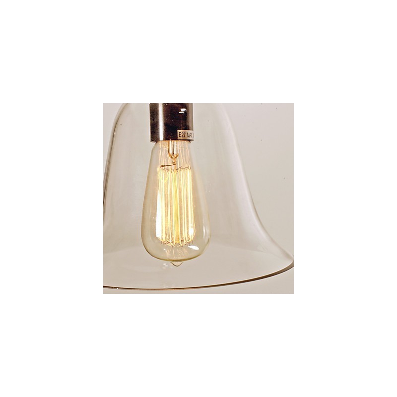 Lampada a sospensione vintage classica mini ciotola elettrolitica, paralume in vetro trasparente