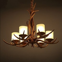 Lampadario a sospensione vintage in resina multicolore con paralume in vetro