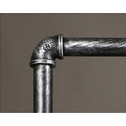 Lampadario a sospensione industriale in tubo di ferro con ingranaggio eolico grigio