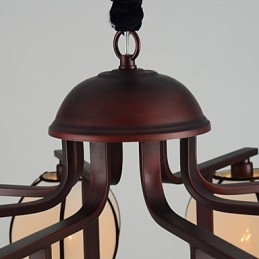 Lampadario rustico Lodge vintage mini in metallo elettroplaccato