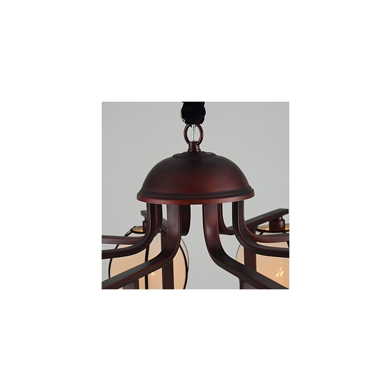 Lampadario rustico Lodge vintage mini in metallo elettroplaccato
