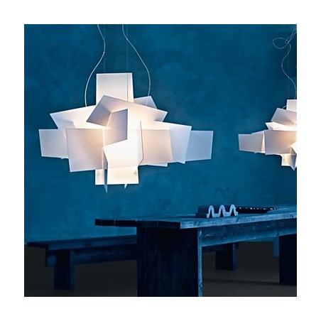 Lampada a sospensione a candela bianca in acrilico, 2 lampadine E26/E27, 25 cm
