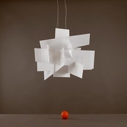Lampada a sospensione a candela bianca in acrilico, 2 lampadine E26/E27, 25 cm