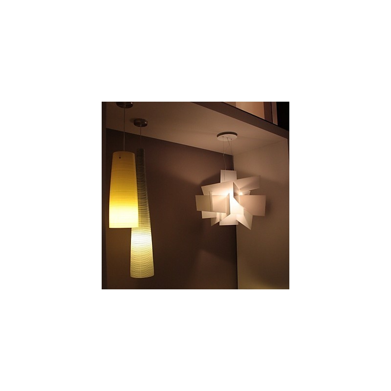Lampada a sospensione a candela bianca in acrilico, 2 lampadine E26/E27, 25 cm