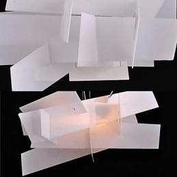 Lampada a sospensione a candela bianca in acrilico, 2 lampadine E26/E27, 25 cm