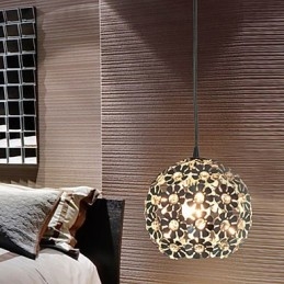 Lampada a sospensione globo in cristallo mini elettroplaccata moderna