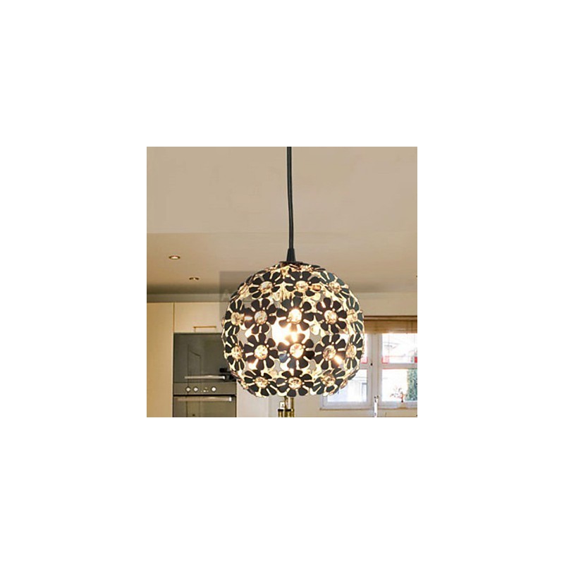Lampada a sospensione globo in cristallo mini elettroplaccata moderna