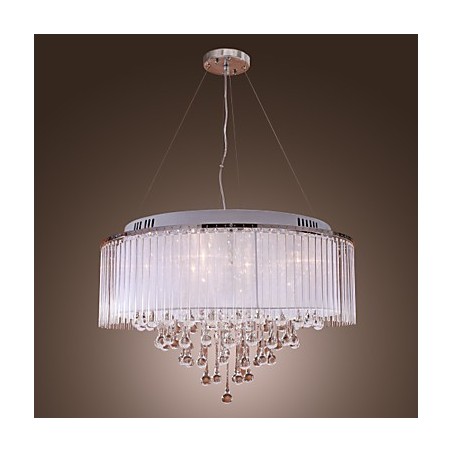 Lampadario a sospensione in cristallo a tamburo moderno contemporaneo elettrolitico