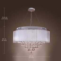 Lampadario a sospensione in cristallo a tamburo moderno contemporaneo elettrolitico