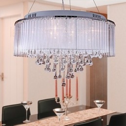 Lampadario a sospensione in cristallo a tamburo moderno contemporaneo elettrolitico