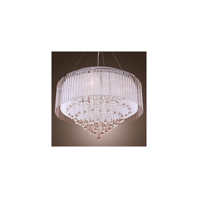 Lampadario a sospensione in cristallo a tamburo moderno contemporaneo elettrolitico