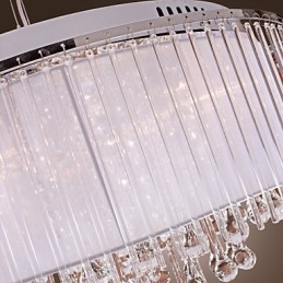 Lampadario a sospensione in cristallo a tamburo moderno contemporaneo elettrolitico
