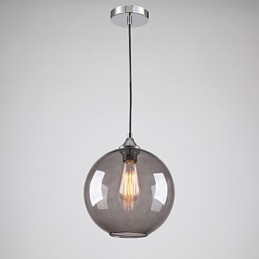 Lampada a sospensione moderna in vetro a bolle rotonde grigio fumo