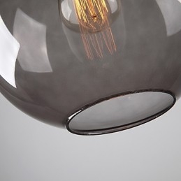 Lampada a sospensione moderna in vetro a bolle rotonde grigio fumo