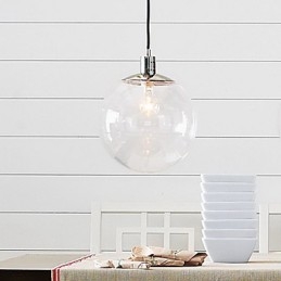 Lampada a sospensione mini globo classica tradizionale in vetro trasparente