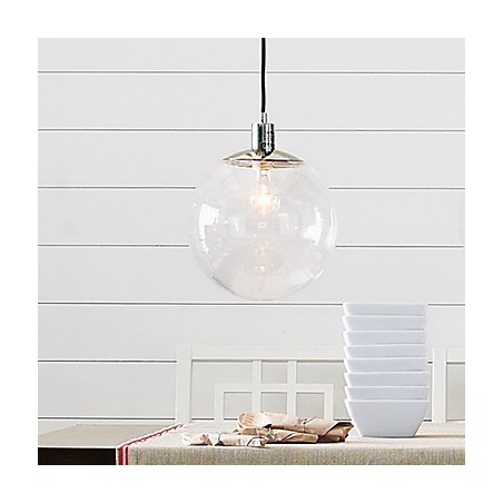 Lampada a sospensione mini globo classica tradizionale in vetro trasparente