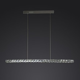 Lampada a sospensione in cristallo e metallo LED integrato cromata argento 90 cm